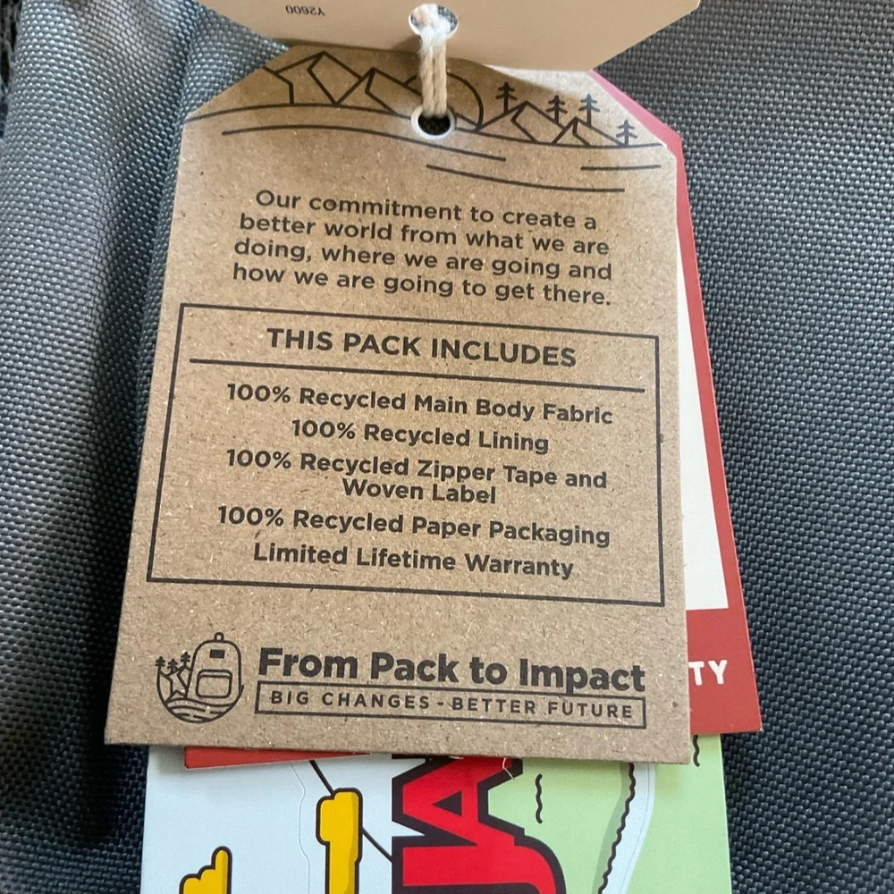 NWT Jansport Cross Town Backpack Graphite Grey 26 Liter 16.5 X 12.5 X 5.5
